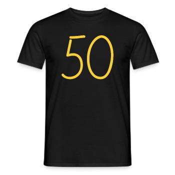 50 - Men's T-Shirt - black - Front - AI Model Male 178 light (178cm)