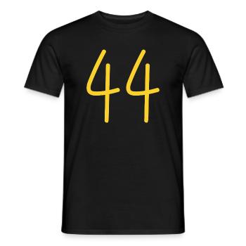 44 - Men's T-Shirt - black - Front - AI Model Male 178 light (178cm)