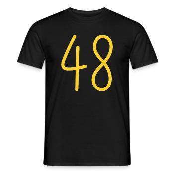 48 - Männer T-Shirt - Schwarz - Vorne - AI Model Male 178 light (178cm)