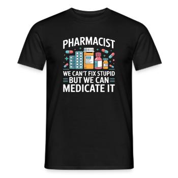 Pharmacist saying: Medicate It - Men's T-Shirt - black - Front - AI Model Male 178 light (178cm)