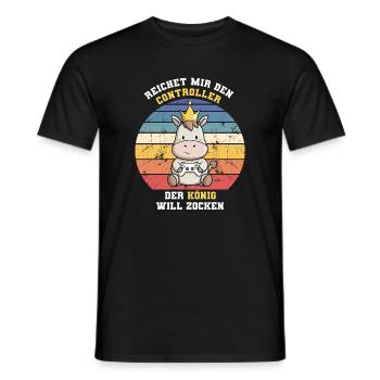 Il me tend la manette que le roi veut jouer - T-shirt homme - noir - Devant - AI Model Male 178 light (178cm)
