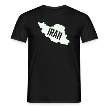 Iran Maps Typo - Men's T-Shirt - black - Front - AI Model Male 178 light (178cm)