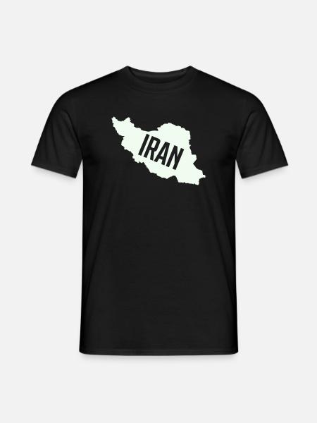 Iran Karten Typo - Männer T-Shirt - Schwarz