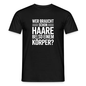 Glatze Wer Braucht Schon Haare Halbglatze Glatzen - Männer T-Shirt - Schwarz - Vorne - AI Model Male 178 light (178cm)