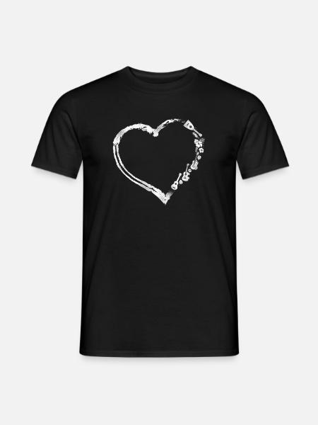 Hawaiian Ukulele Uke Heart - Männer T-Shirt - Schwarz