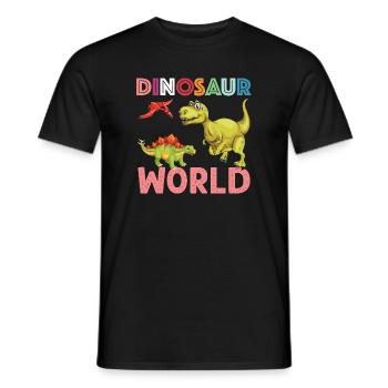 Dinosaur World nice - Men's T-Shirt - black - Front - AI Model Male 178 light (178cm)