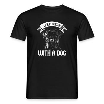 La vie est meilleure avec un chien – Cane Corso Design - T-shirt homme - noir - Devant - AI Model Male 178 light (178cm)