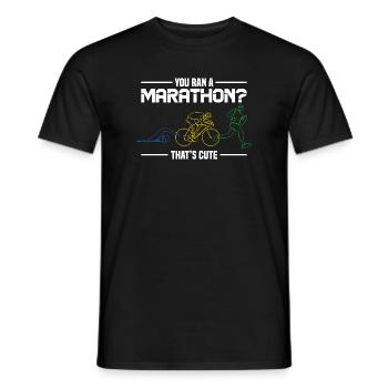 Marathon Humor - You Ran A Marathon? Thats Cute - Men's T-Shirt - black - Front - AI Model Male 178 light (178cm)