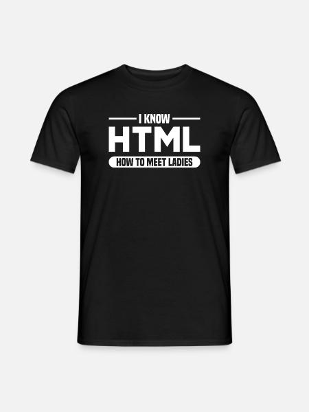 Programmation HTML d’humour disant - T-shirt homme - noir