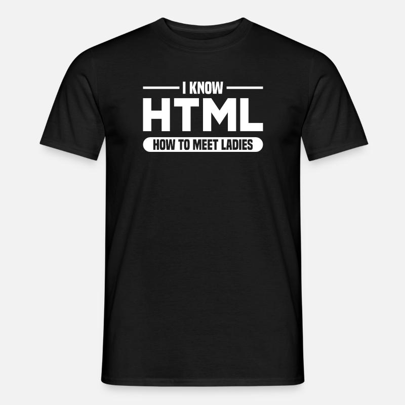 HTML Humor Code Programmierer Spruch - Männer T-Shirt - Schwarz