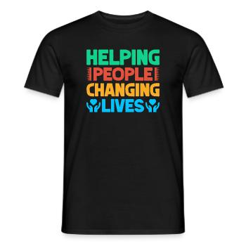 Appréciation des bénévoles Aider les personnes en évolution - T-shirt homme - noir - Devant - AI Model Male 178 light (178cm)