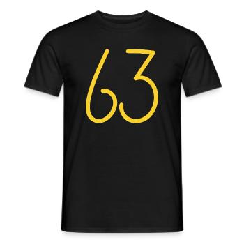 63 - Männer T-Shirt - Schwarz - Vorne - AI Model Male 178 light (178cm)
