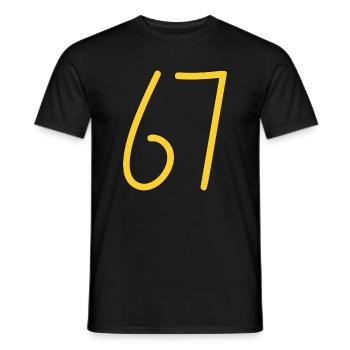 67 - Men's T-Shirt - black - Front - AI Model Male 178 light (178cm)