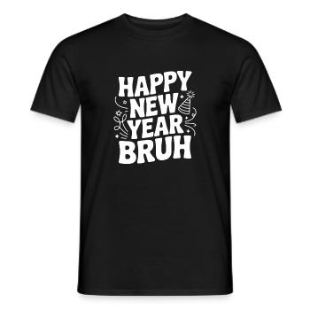 Happy New Year Bruh - Men's T-Shirt - black - Front - AI Model Male 178 light (178cm)