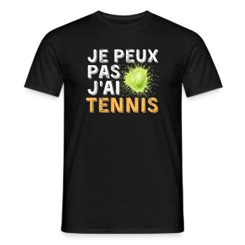 Graphic Original I Can't I Tennis - Männer T-Shirt - Schwarz - Vorne - AI Model Male 178 light (178cm)