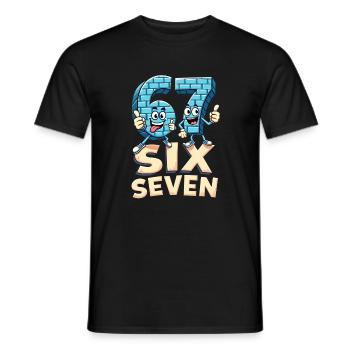 US Flag 67 Memes Six Seven - Men's T-Shirt - black - Front - AI Model Male 178 light (178cm)