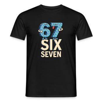US Flag 67 Memes Six Seven - Men's T-Shirt - black - Front - AI Model Male 178 light (178cm)