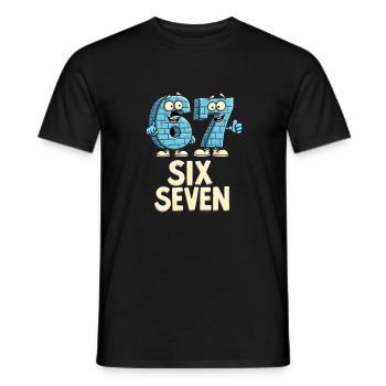 US Flag 67 Memes Six Seven - Men's T-Shirt - black - Front - AI Model Male 178 light (178cm)