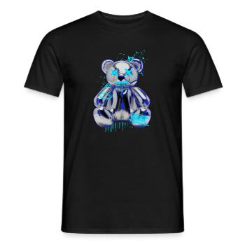 Graffiti Bear Neon Drop Teddy Bear - Men's T-Shirt - black - Front - AI Model Male 178 light (178cm)