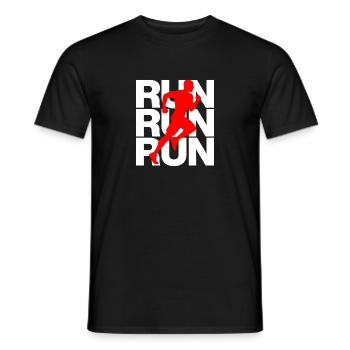JOGGING, RUN POWER! SPORT, RUNNING, JUST RUN - Men's T-Shirt - black - Front - AI Model Male 178 light (178cm)