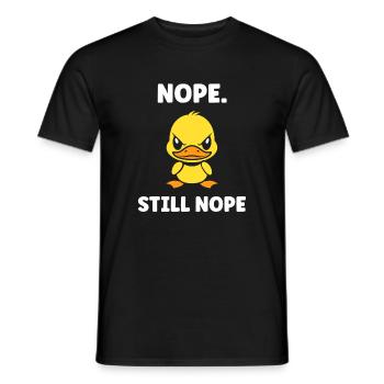 NEIN, immer noch Nein, rebellische Ente. - Männer T-Shirt - Schwarz - Vorne - AI Model Male 178 light (178cm)