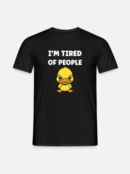 Marre gens canard cartoon - T-shirt homme - noir