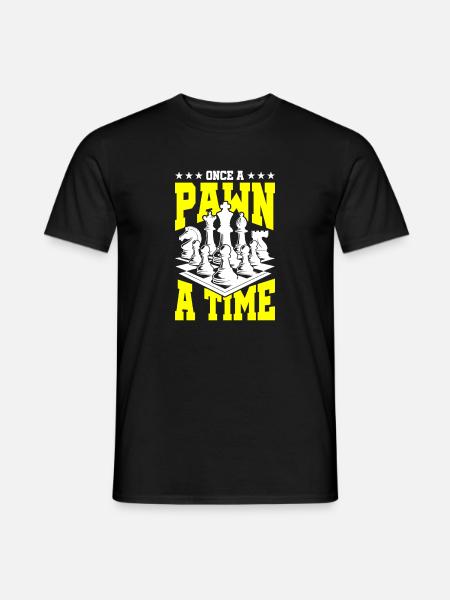 Une fois un pion à la fois – Chemise d’échecs - T-shirt homme - noir