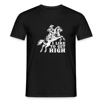 Rodeo Horse Riding Like To Get High Cowboy - Männer T-Shirt - Schwarz - Vorne - AI Model Male 178 light (178cm)