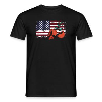Usa Flagge Gebrochene Pflanze Liebhaber - Männer T-Shirt - Schwarz - Vorne - AI Model Male 178 light (178cm)