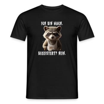 Wachraccoon Espresso Coffee Raccoon Morning Grouch - Men's T-Shirt - black - Front - AI Model Male 178 light (178cm)
