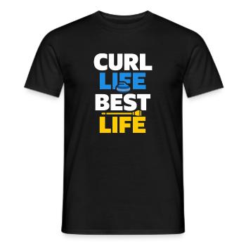 Curling Funny Sweep Hard Broom Cardio - Men's T-Shirt - black - Front - AI Model Male 178 light (178cm)