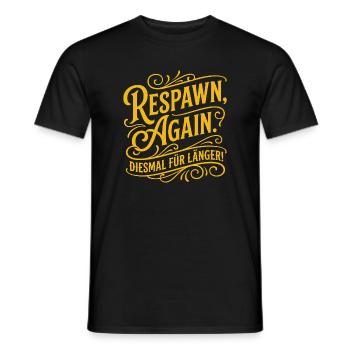 Respawn Again Gaming Spruch Design - Männer T-Shirt - Schwarz - Vorne - AI Model Male 178 light (178cm)