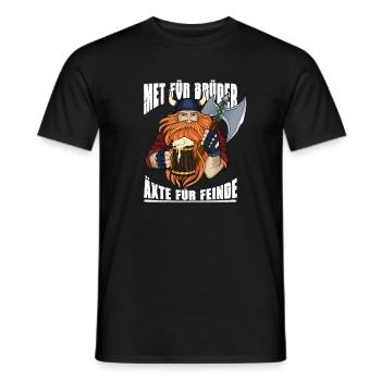 Met Für Brüder Äxte Für Feinde Wikinger Geschenk - Männer T-Shirt - Schwarz - Vorne - AI Model Male 178 light (178cm)