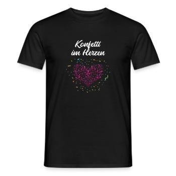 Confetti in the Heart – Carnival Carnival Heart - T-shirt homme - noir - Devant - AI Model Male 178 light (178cm)