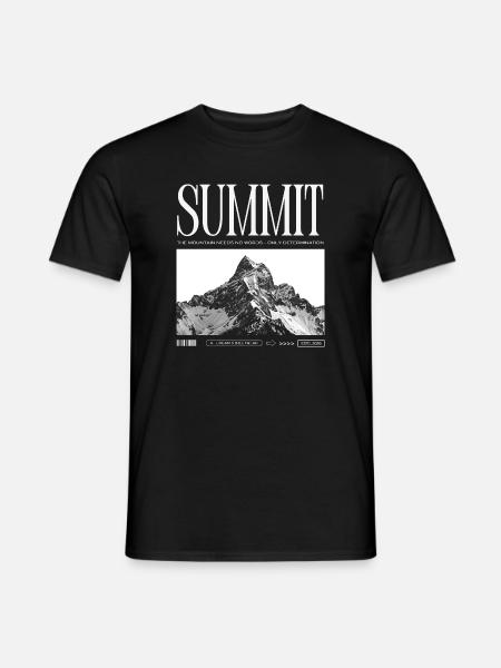Summit - Berggipfel Berggrafik - Männer T-Shirt - Schwarz