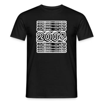 2004 - Men's T-Shirt - black - Front - AI Model Male 178 light (178cm)