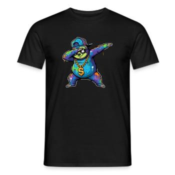 Faultier Graffiti mit Goldkette Street Art - Männer T-Shirt - Schwarz - Vorne - AI Model Male 178 light (178cm)