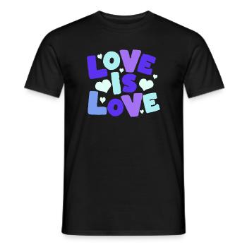 Love is Love Pastel Hearts - Männer T-Shirt - Schwarz - Vorne - AI Model Male 178 light (178cm)