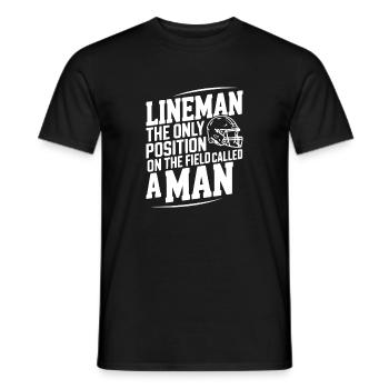 Lineman the Only Position Called a Man - Men's T-Shirt - black - Front - AI Model Male 178 light (178cm)