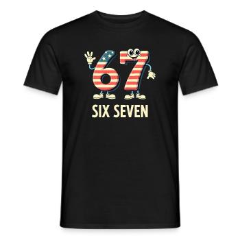 US Flag 67 Memes Six Seven - Men's T-Shirt - black - Front - AI Model Male 178 light (178cm)