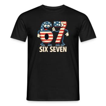 US Flag 67 Memes Six Seven - Men's T-Shirt - black - Front - AI Model Male 178 light (178cm)