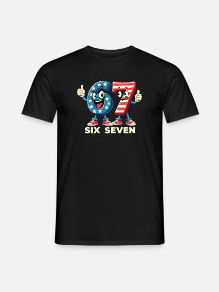 US Flag 67 Memes Six Seven - Men's T-Shirt - black