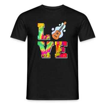 Ukulélé hawaïen uke tie dye love - T-shirt homme - noir - Devant - AI Model Male 178 light (178cm)