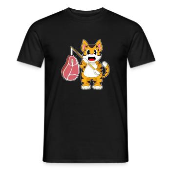 Tiger Angler Angelrute Angeln - Männer T-Shirt - Schwarz - Vorne - AI Model Male 178 light (178cm)