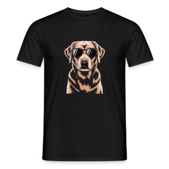Brauner Labrador  - Männer T-Shirt - Schwarz - Vorne - AI Model Male 178 light (178cm)