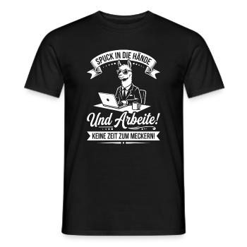 Spuck in die Hände, Arbeite! - Männer T-Shirt - Schwarz - Vorne - AI Model Male 178 light (178cm)