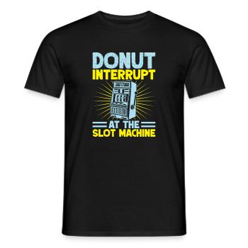 Gambling Fan Donut Interrupt At The Machine Casino - Men's T-Shirt - black - Front - AI Model Male 178 light (178cm)