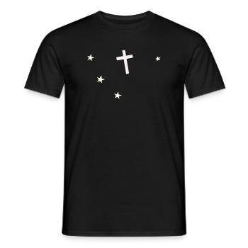 Cross and stars: nocturnal faith - Men's T-Shirt - black - Front - AI Model Male 178 light (178cm)