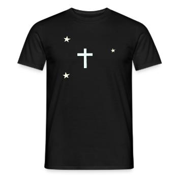 Himmlisches Kreuz mit Sternen - Männer T-Shirt - Schwarz - Vorne - AI Model Male 178 light (178cm)