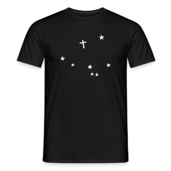 Kreuz im Sternenhimmel - Männer T-Shirt - Schwarz - Vorne - AI Model Male 178 light (178cm)